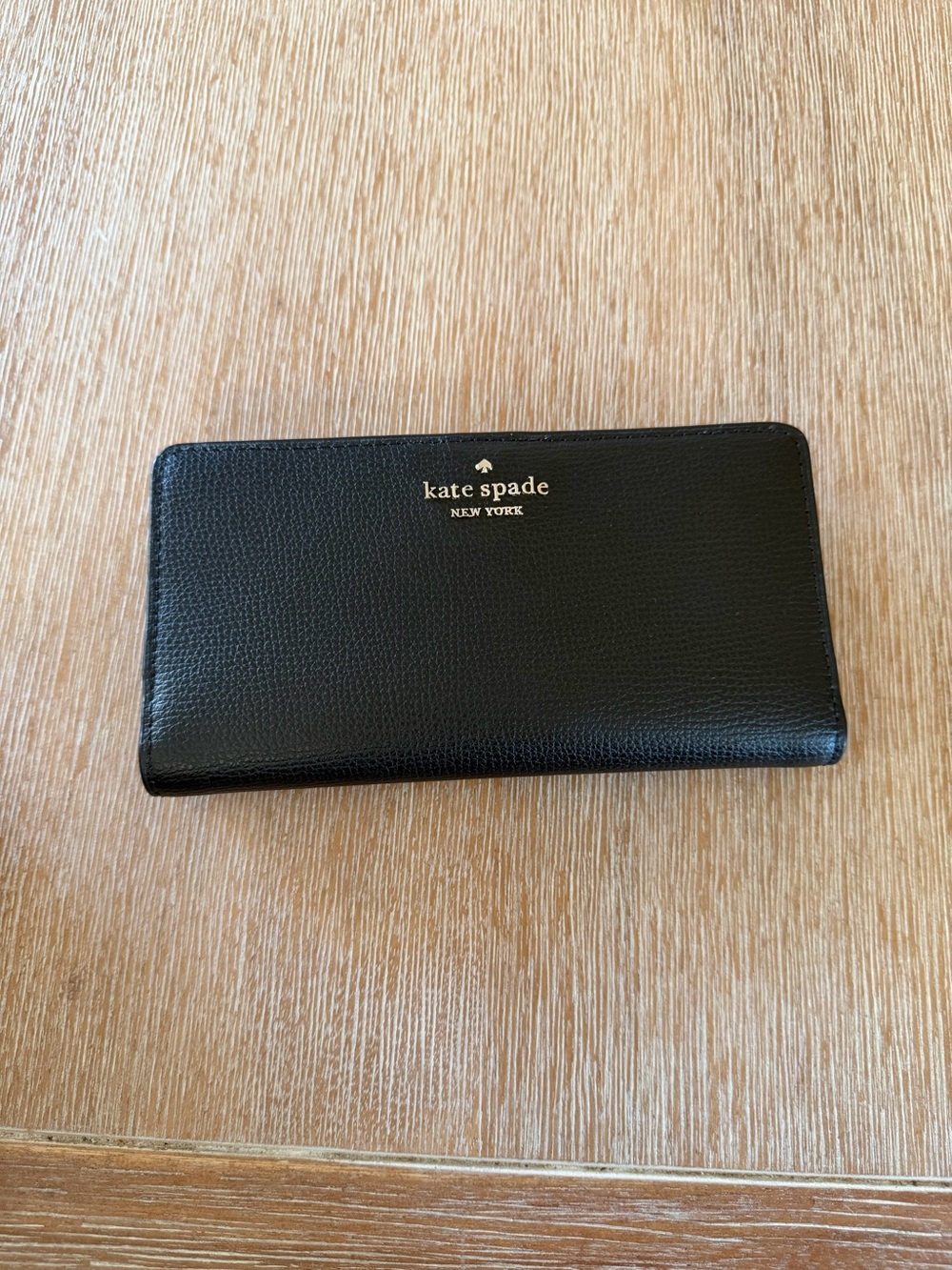kate spade Black Wallet with Gold Logo